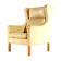 Danish oak & leather lounge wingback chair 70s