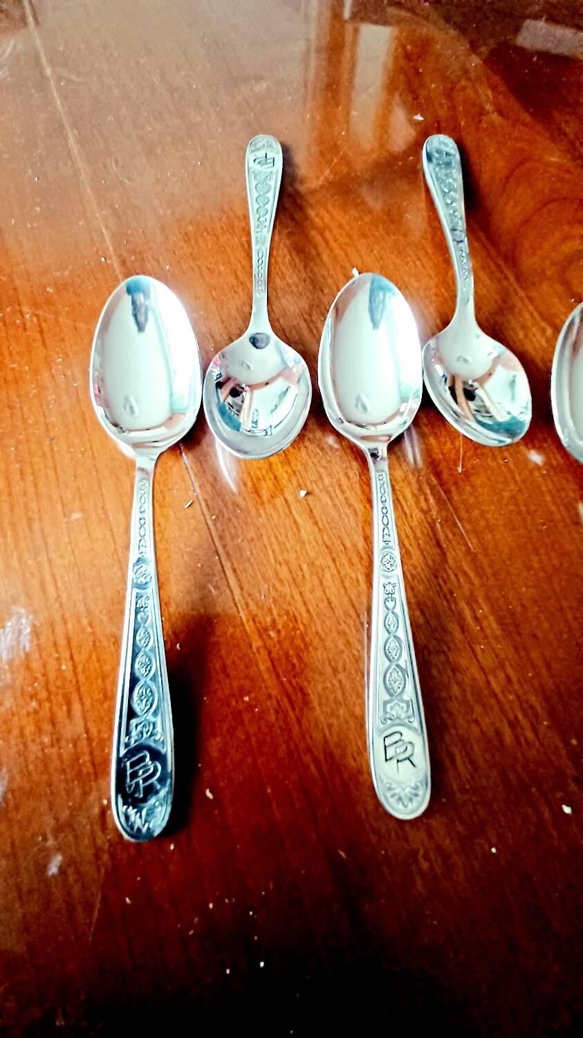 Set of 12 small Christofle Art Deco spoons