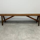 Pair of natural wood benches