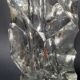 Vintage frosted glass vase from the 1970s