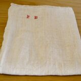 Old towel embroidered, Monogram, PB