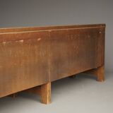 Dutch Traditionalist oak bench, Delft School. 1920s