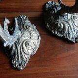 Set of 2 bronze wall chandeliers 1 fire