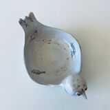 Large empty pocket or cup made of bird ceramic