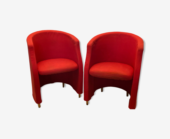 Pair of red cocktail style chairs