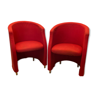 Pair of red cocktail style chairs