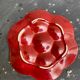 4 oyster plates in vintage red glazed ceramic slip and collector