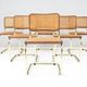 Set of Six Marcel Breuer B32 Cesca chairs, Italy 1970