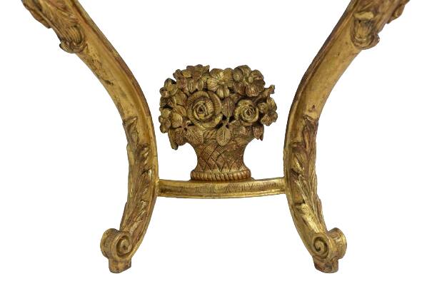 Louis XV period carved and gilded wooden console. Circa 1880.