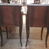 Pair of Louis XV style bedside tables in marquetry
