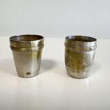 Set of 2 baptismal timpani in silver metal