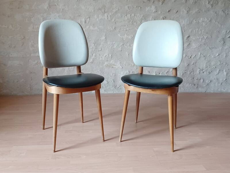 Paire de chaises Baumann Pégase vintage 1960