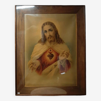Grand tableau Christ cœur sacré