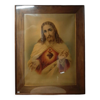 Grand tableau Christ cœur sacré