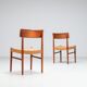 Set of four Danish dining chairs in teak and paper cord, Denmark, 1960