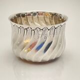 Pair of silver salt cellars and spoons