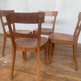 Set of 4 curved wood bistro chairs