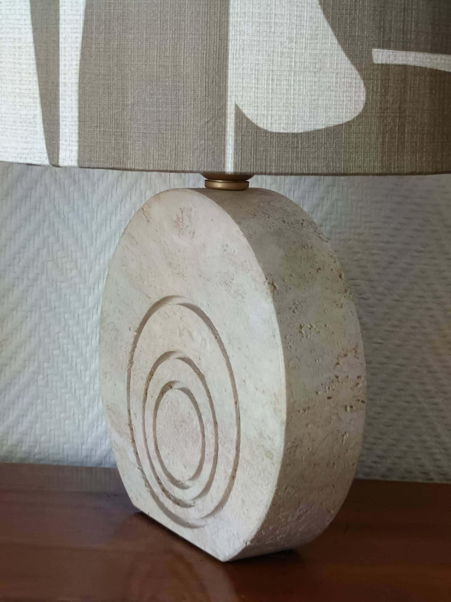 Pair of travertine lamps by Fratelli Mannelli