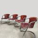 Dutch design vintage tubular chrome leather dining chairs Metaform