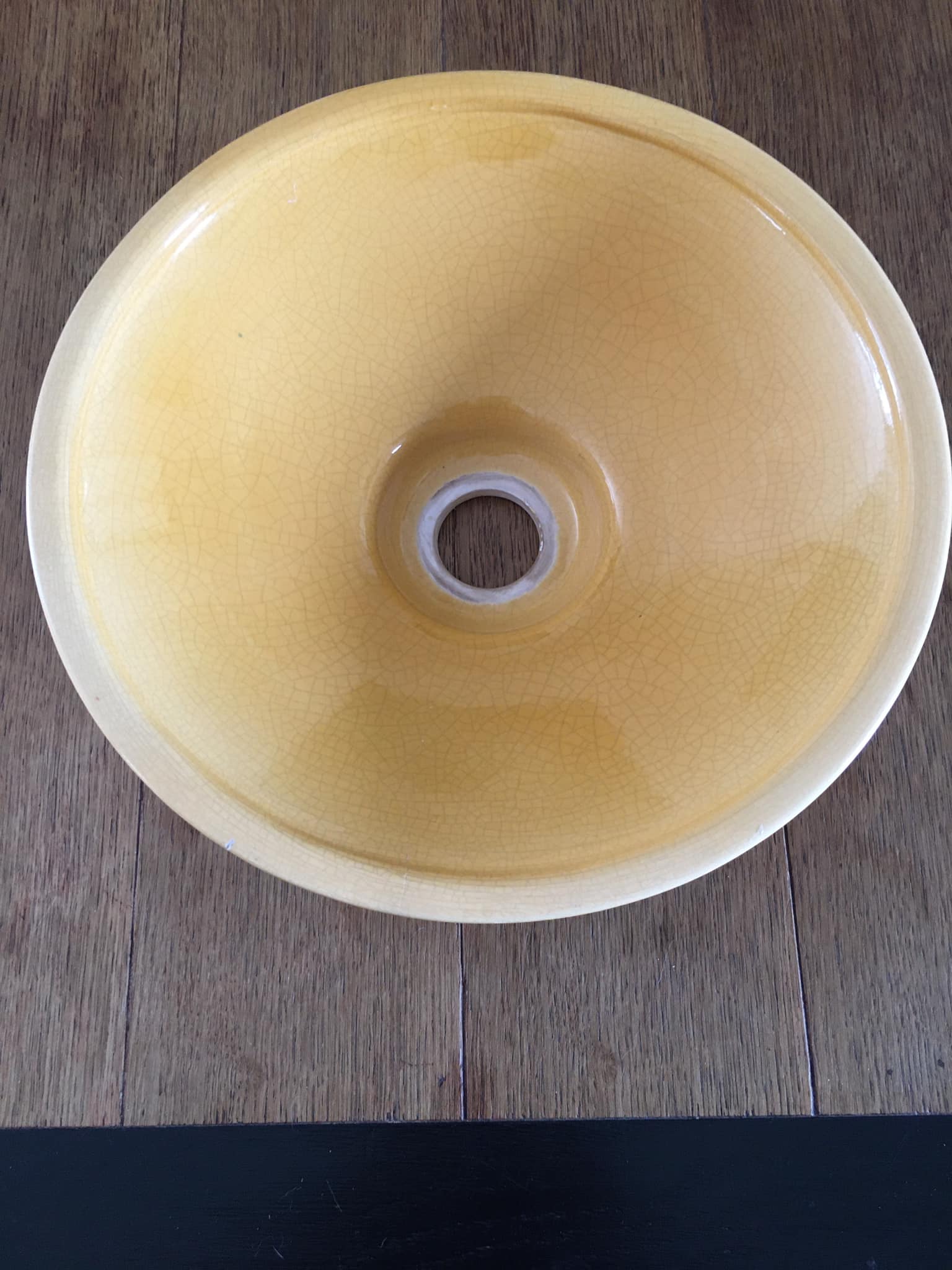 Yellow enameled ceramic lampshade (real color brighter than in photos)