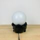 Black ceramic swan lamp with vintage opaline globe