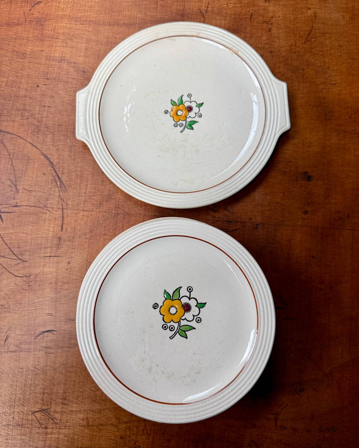 Longwy iron earth dessert service