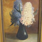 Paire de peintures de fleurs
