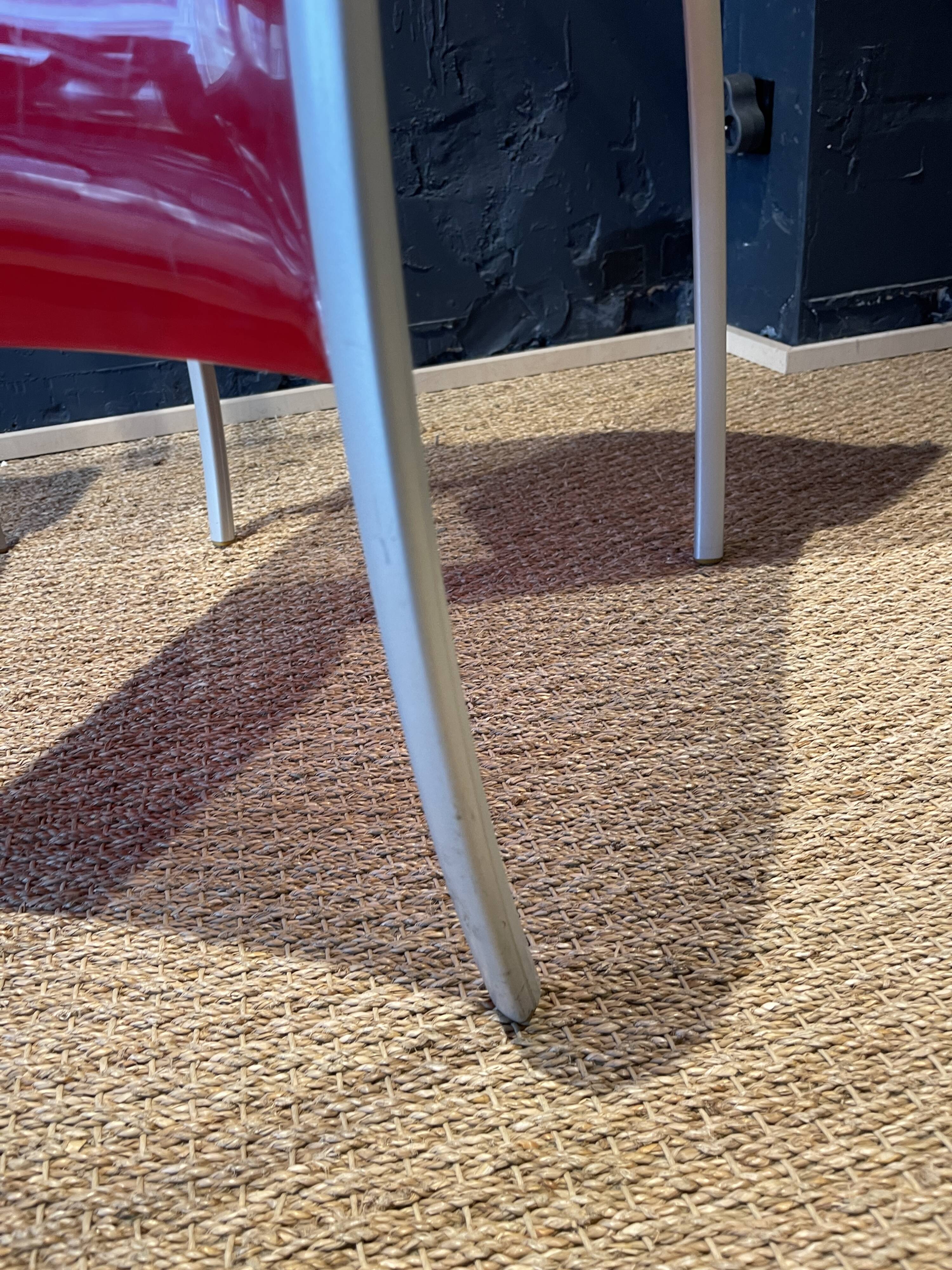 Pair of FPE chairs by Ron Arad for Kartell translucent and red Italy
