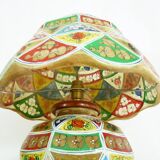 Ancient camel leather lamp and wooden base