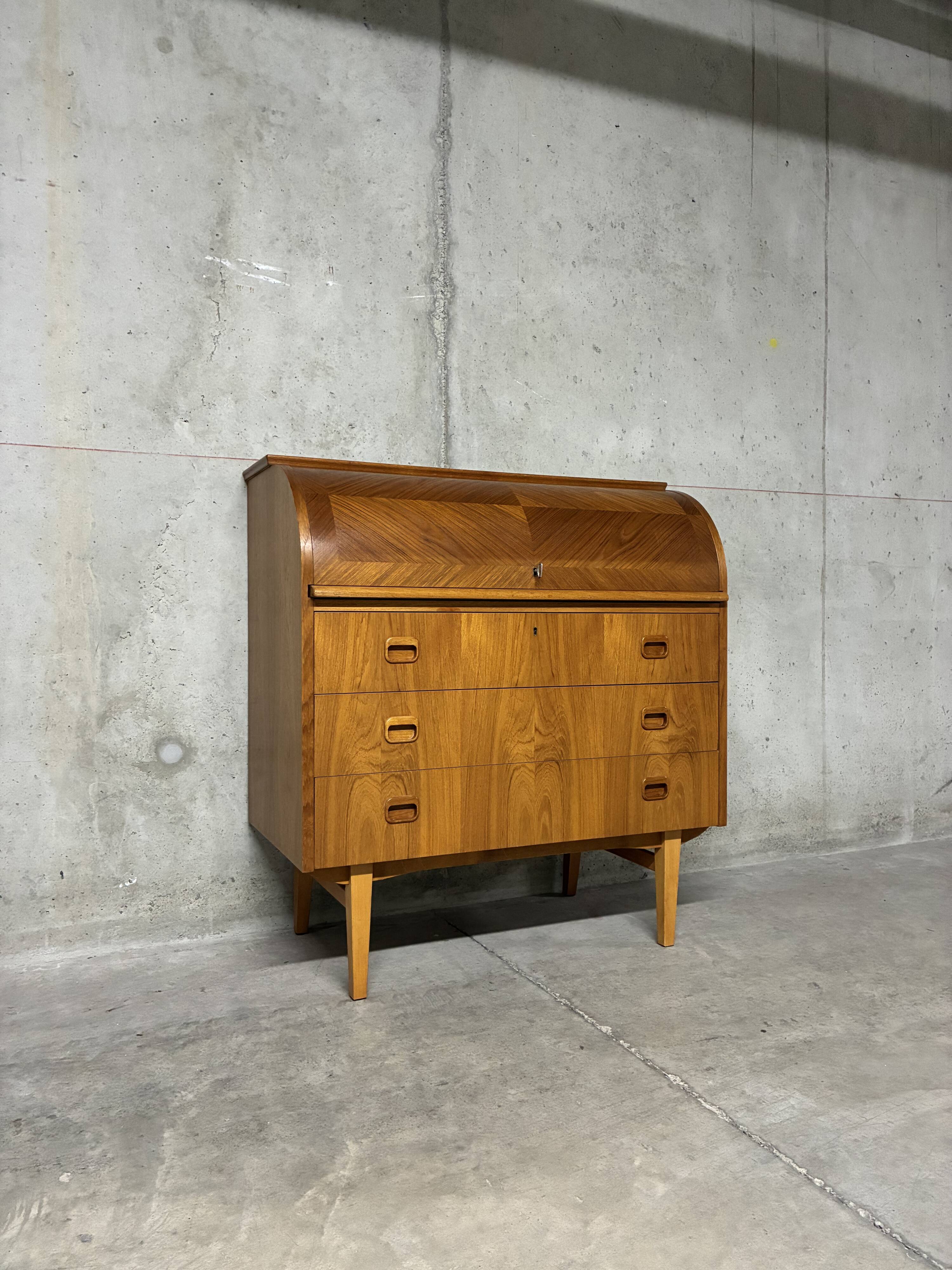Vintage Scandinavian secretary cabinet from the 1960s.
