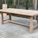 Table de ferme extensible rénovée en chêne brut 300cm pieds sculptés