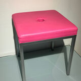 Metal & pink leather stools