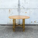 Struttura in ottone lavorato e piano in legno Italia, 1970