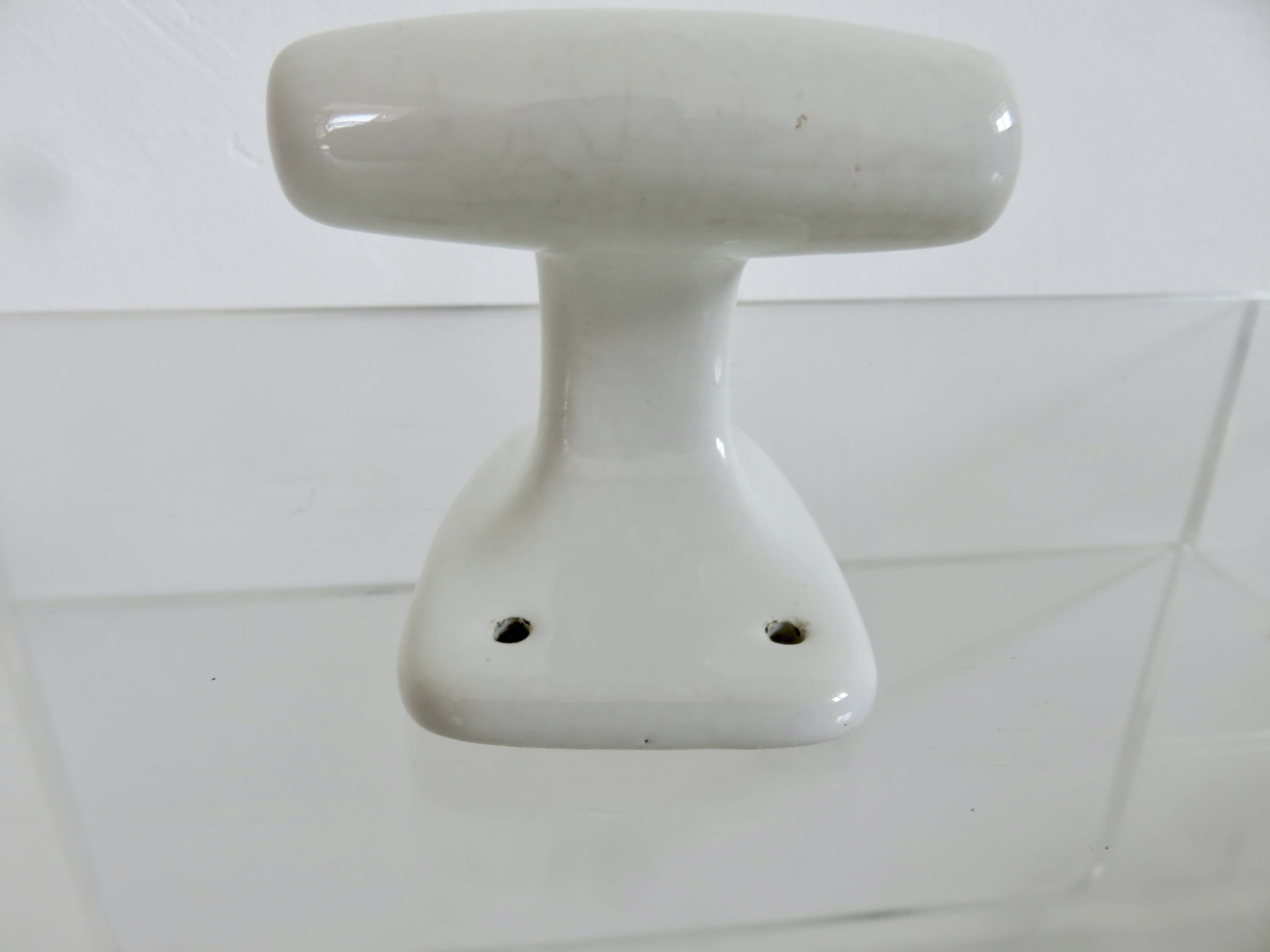 Art Deco white porcelain coat rack