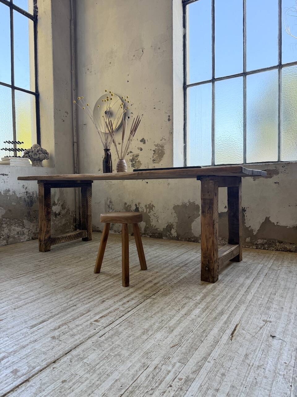 1950s pine farmhouse table 220cm