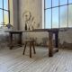 Table de ferme travail pin 1950 220cm
