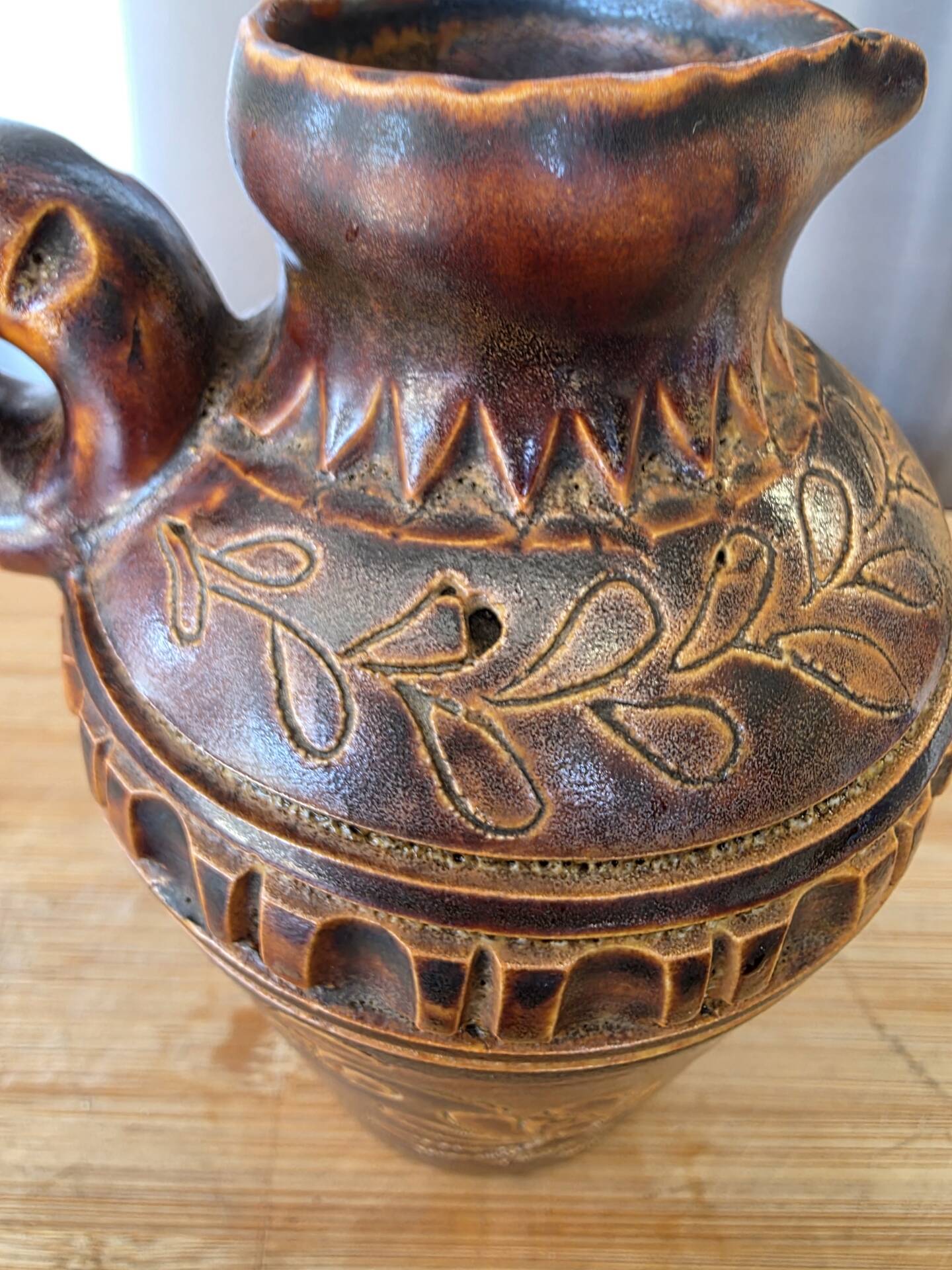 Ceramic jug from Vallauris - Signed Huguette H. Bessone
