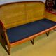 Three-seater sofa in cannage and pink velvet