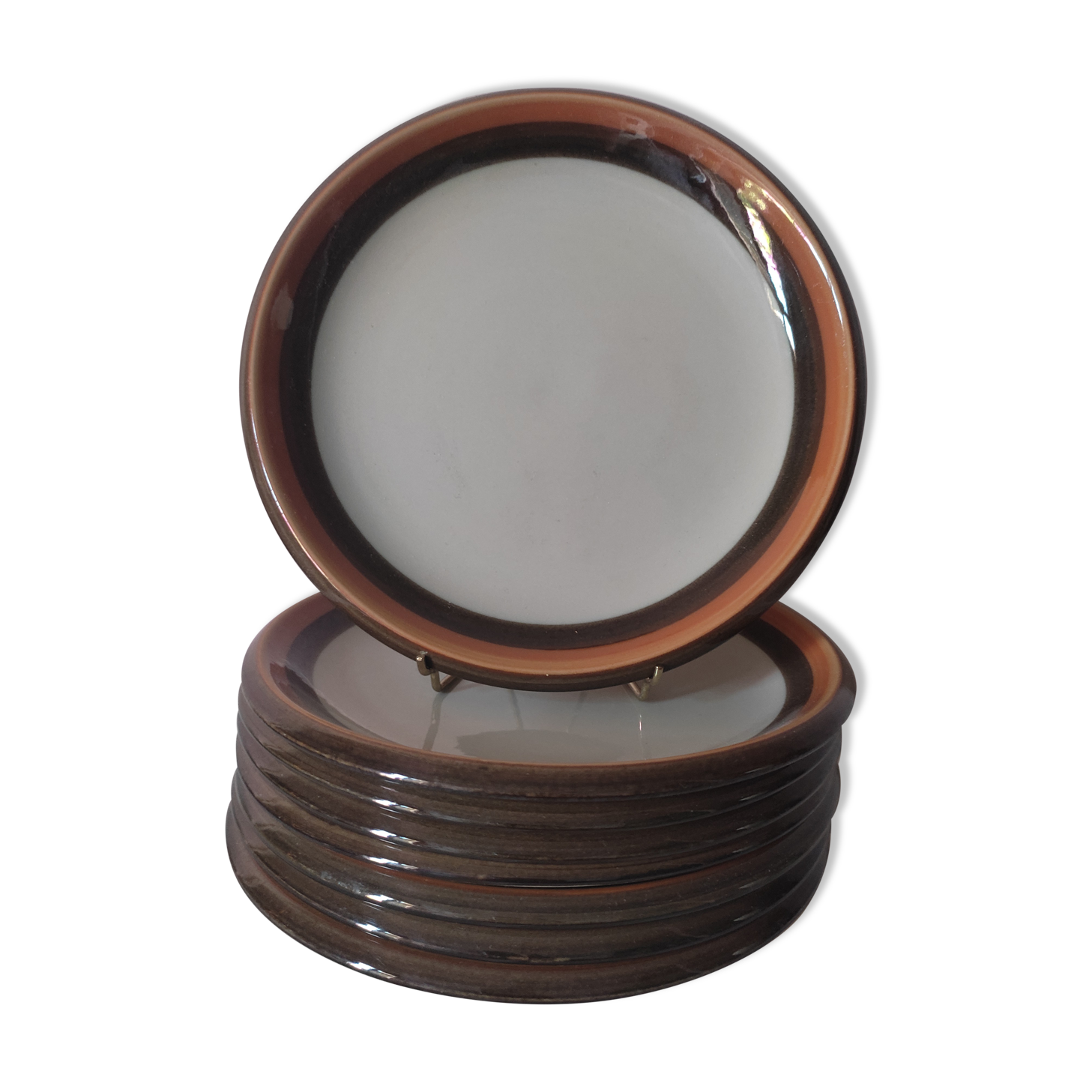 8 Swedish plates made of Rorstrand sandstone