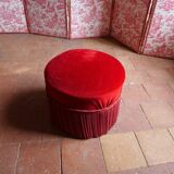 Vintage velvet pouf