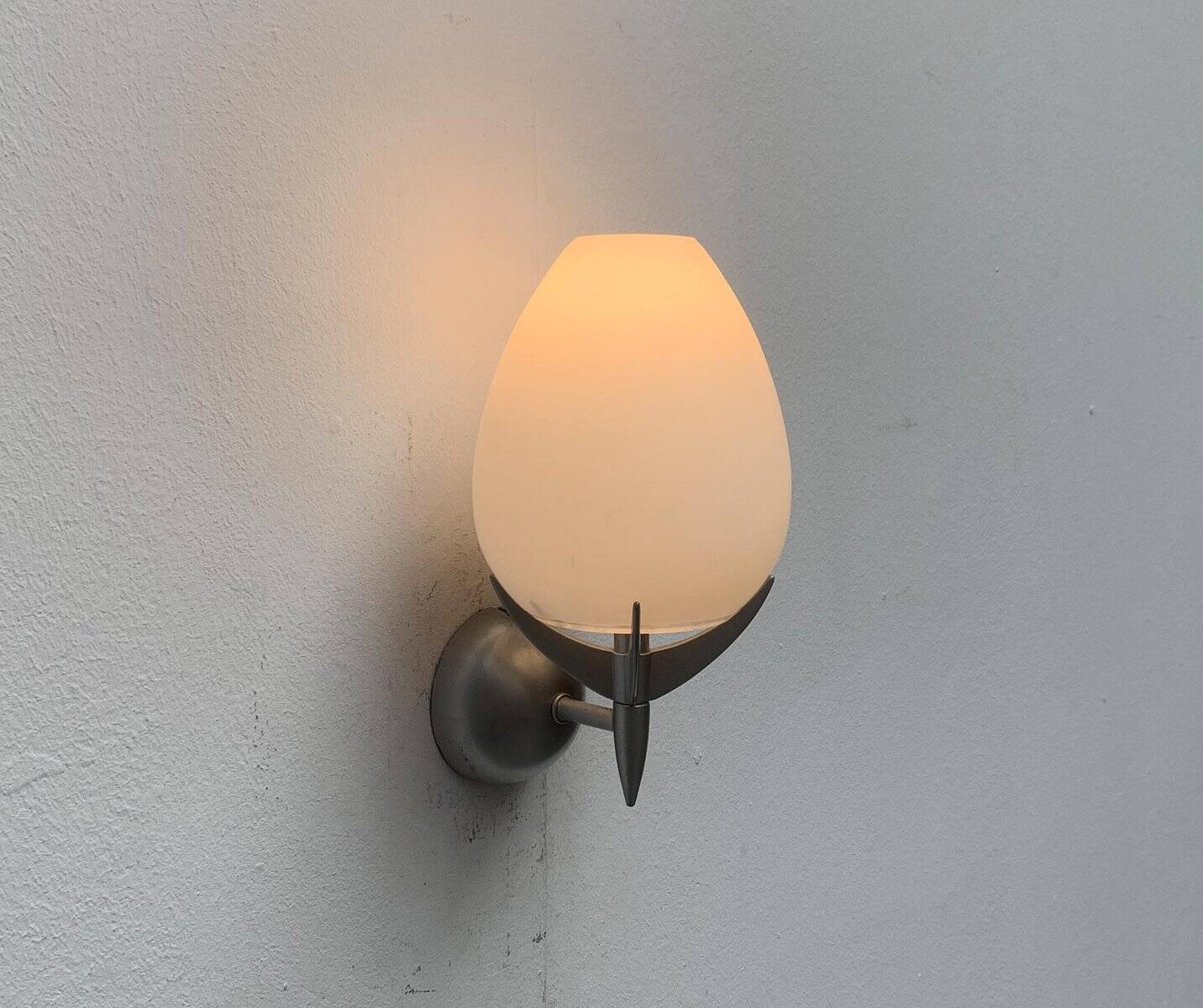 Vintage wall lamp in postmodern Italian glass by Lucente.