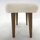 Mid-century Stool in Sheep Skin Fabric, 1970's