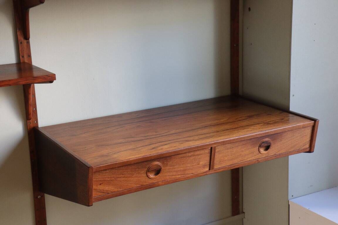 Modular rosewood wall bookcase by Thygesen and Sorensen for Hg Furniture, 1960