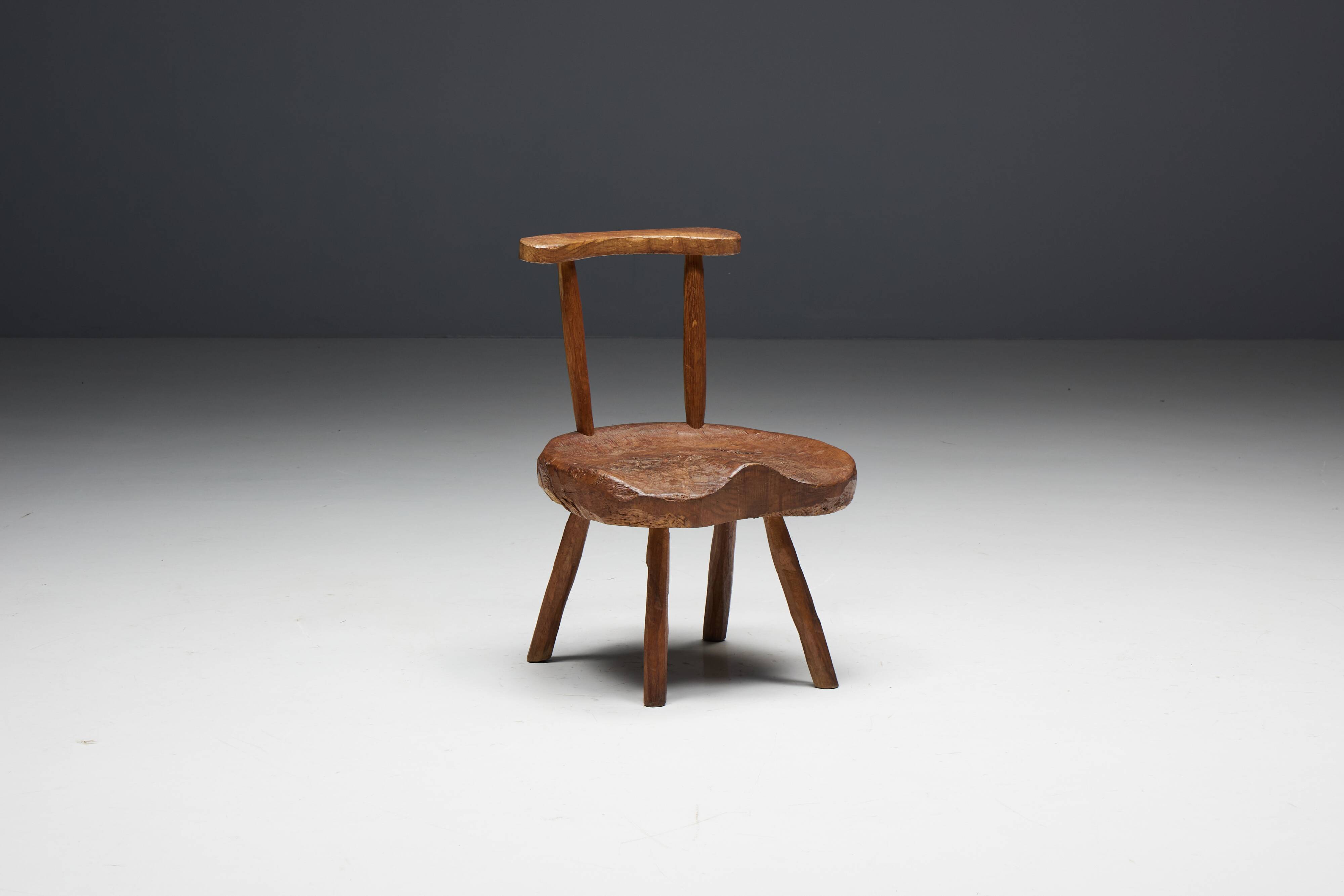 Folk Art Wabi Sabi Chair, France, 19th Century