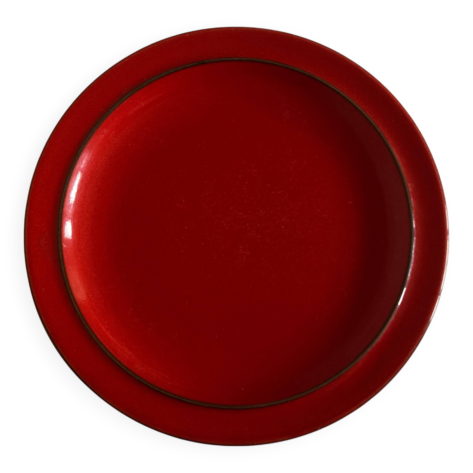 Set of 10 plates 1970 in red stoneware design Hertha Bengtson Thomas Rosenthal Scandinavian