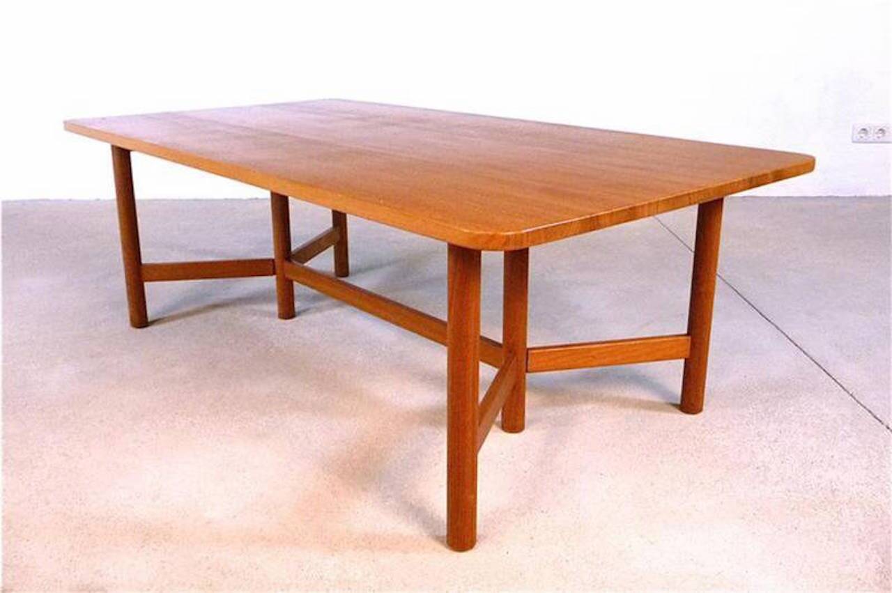 Large Scandinavian modern teak coffee table from Rasmus Solberg, 1960s
