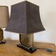 Pair of brass and gold-plated lamps by George Mathias, 1970