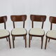 Ensemble de 4 chaises de salle à manger en hêtre des années 1950, Tchécoslovaquie