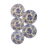 Blue English dessert plates