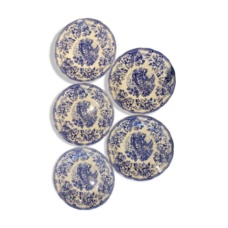 Blue English dessert plates